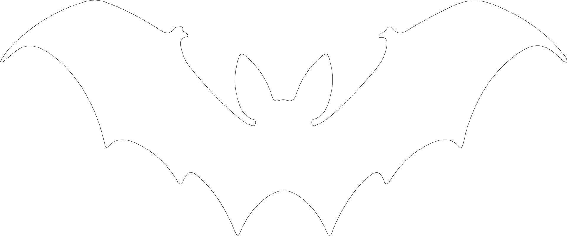 vampire bat outline silhouette vector