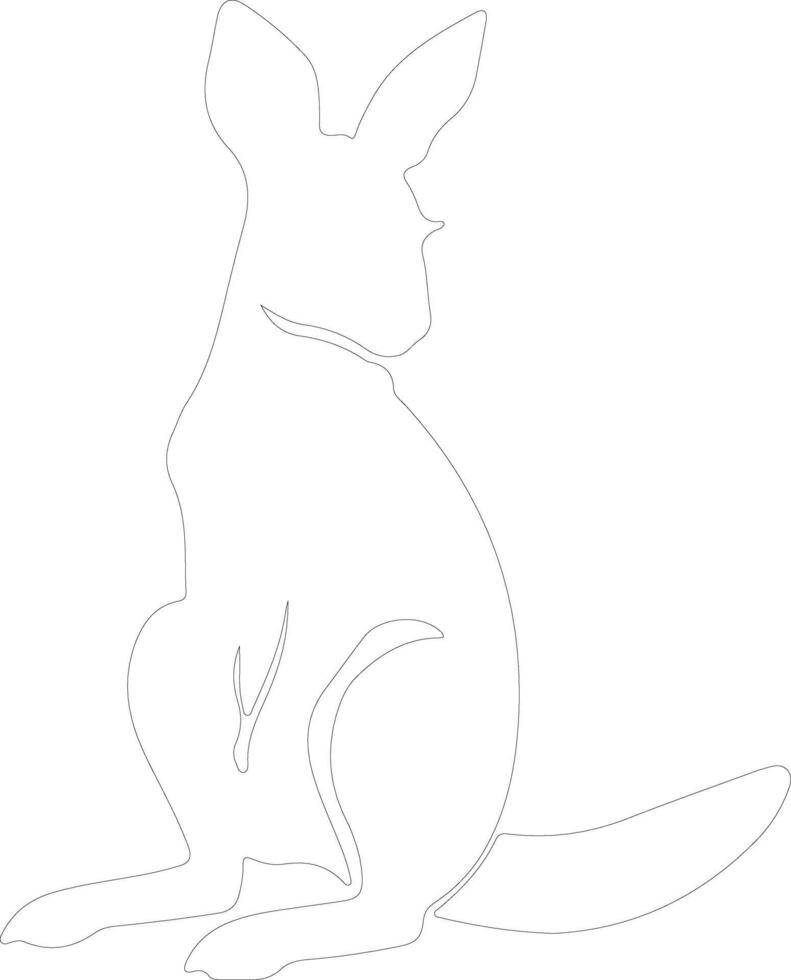 wallaby  outline silhouette vector