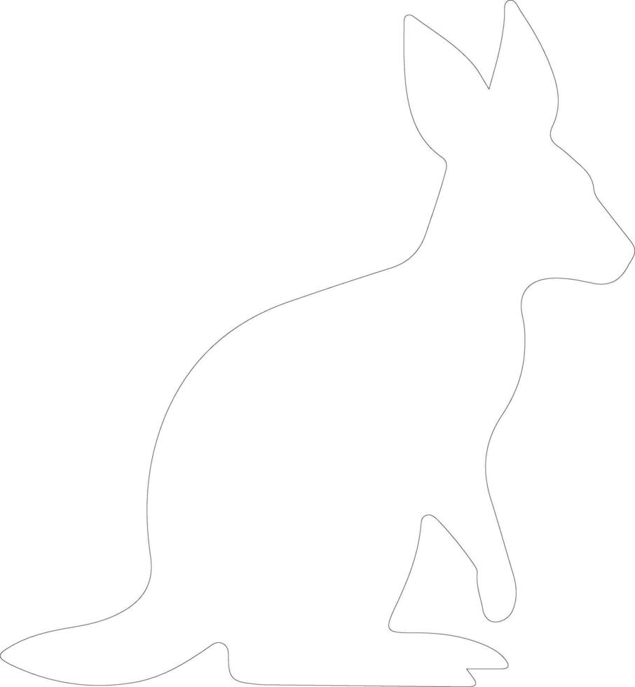 wallaby  outline silhouette vector