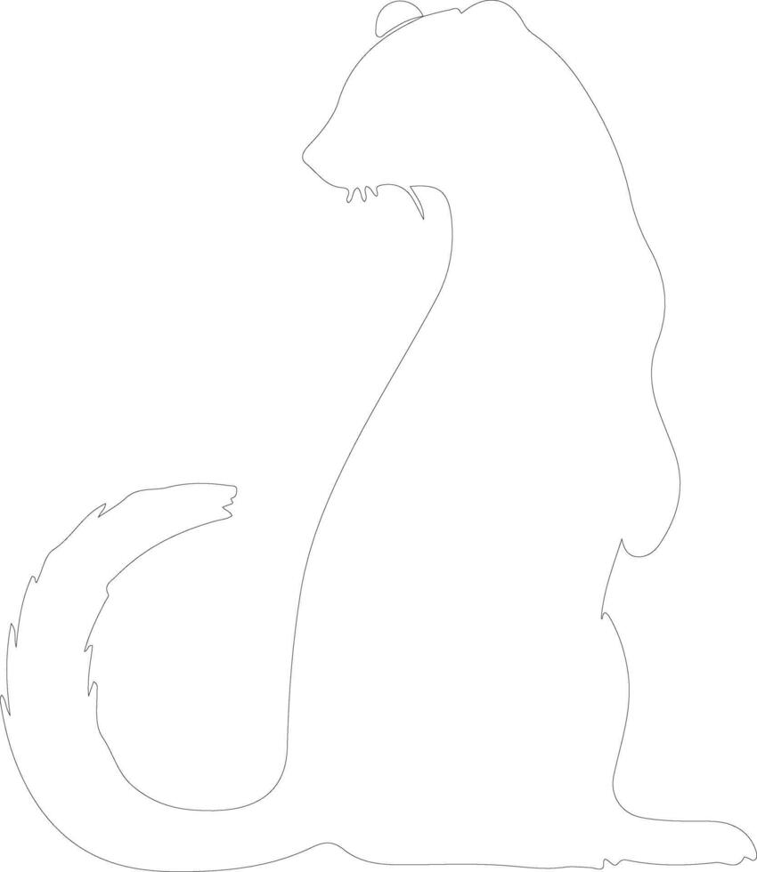 weasel  outline silhouette vector