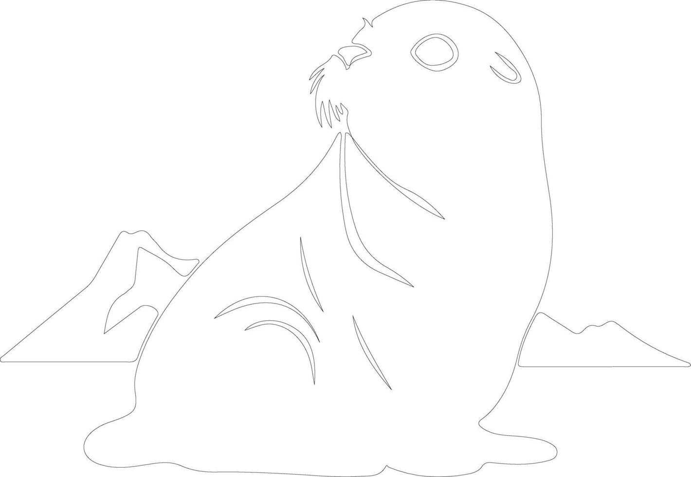 Weddell seal outline silhouette vector