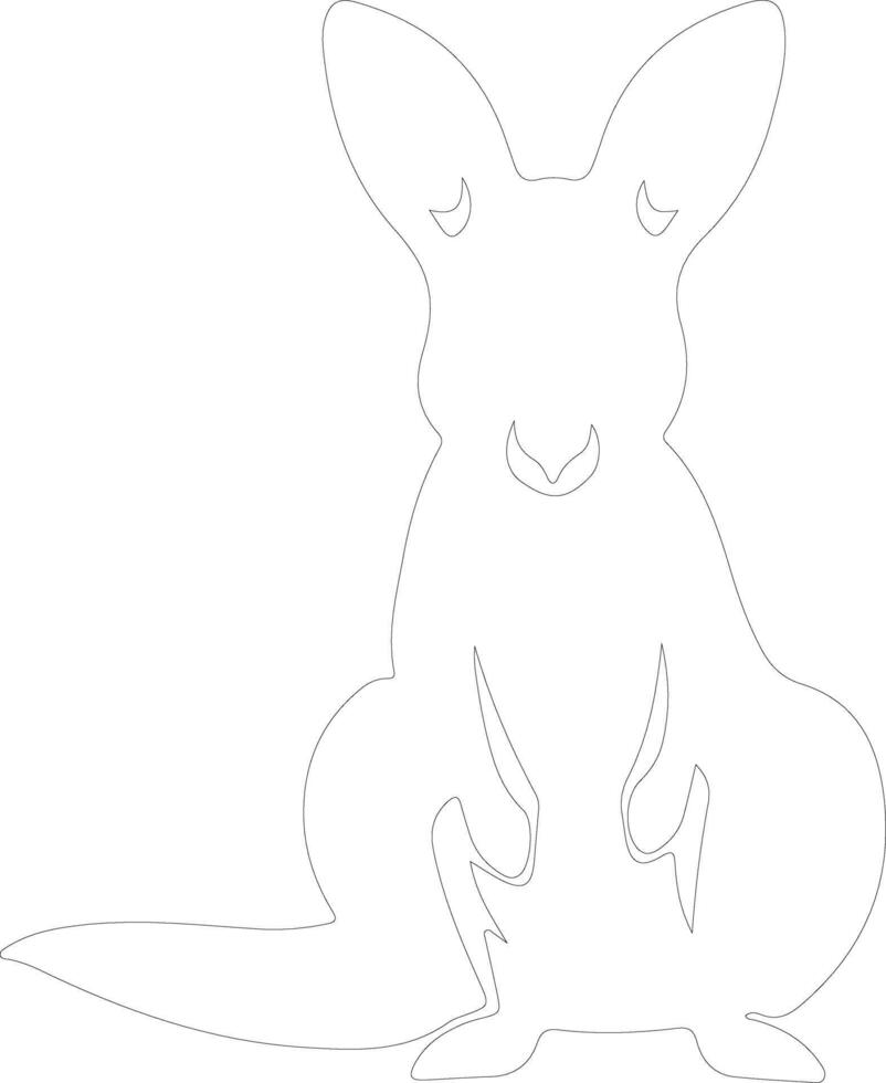 wallaby  outline silhouette vector