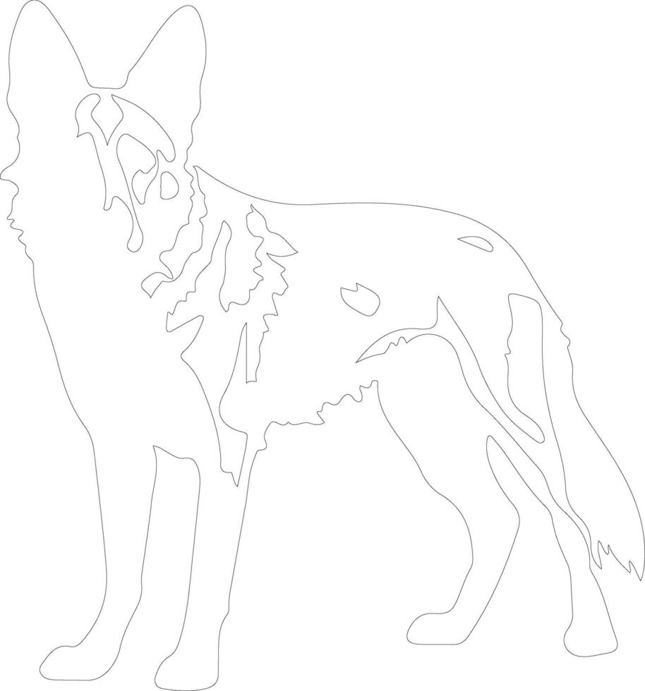 wild dog  outline silhouette vector