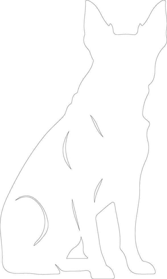 working dog  outline silhouette vector