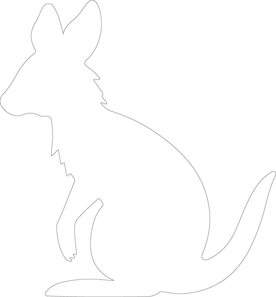 Wallaby contorno silueta vector