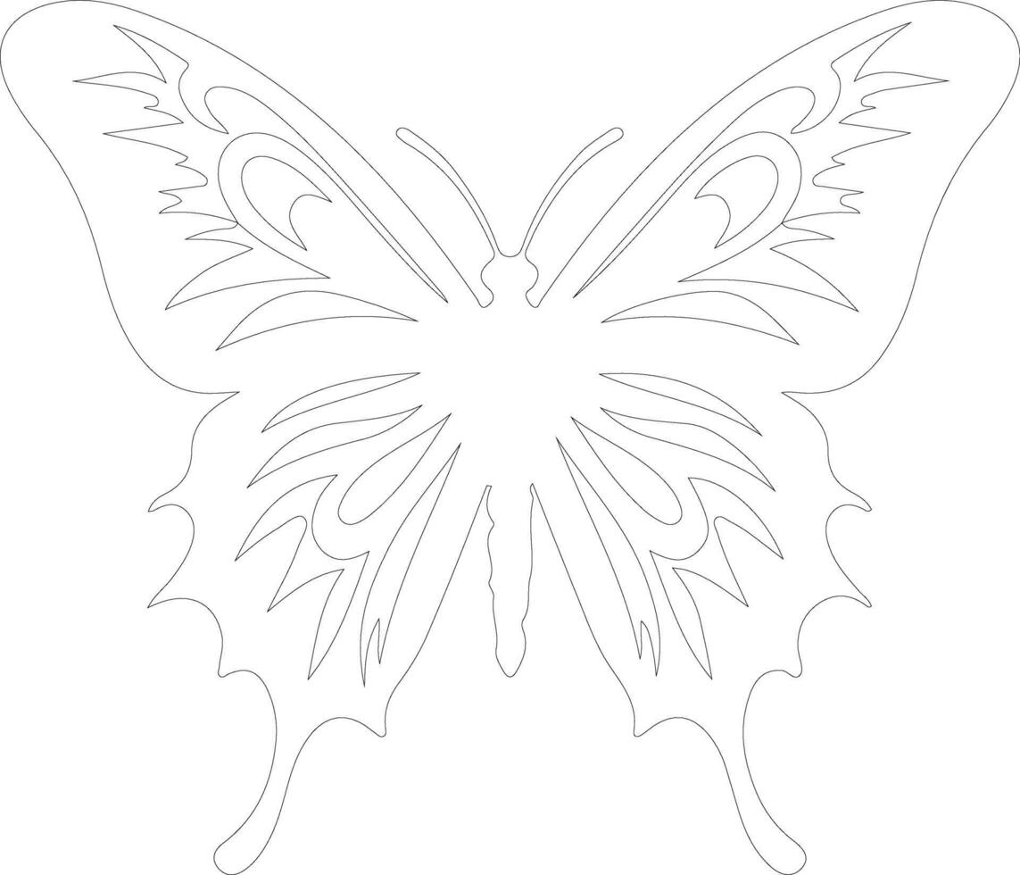 zebra swallowtail butterfly  outline silhouette vector