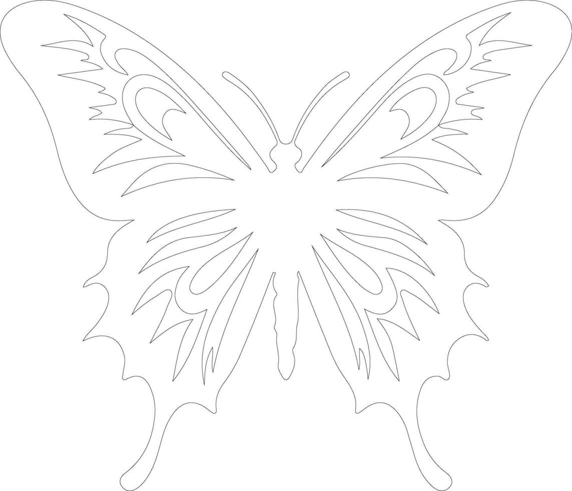 zebra swallowtail butterfly  outline silhouette vector