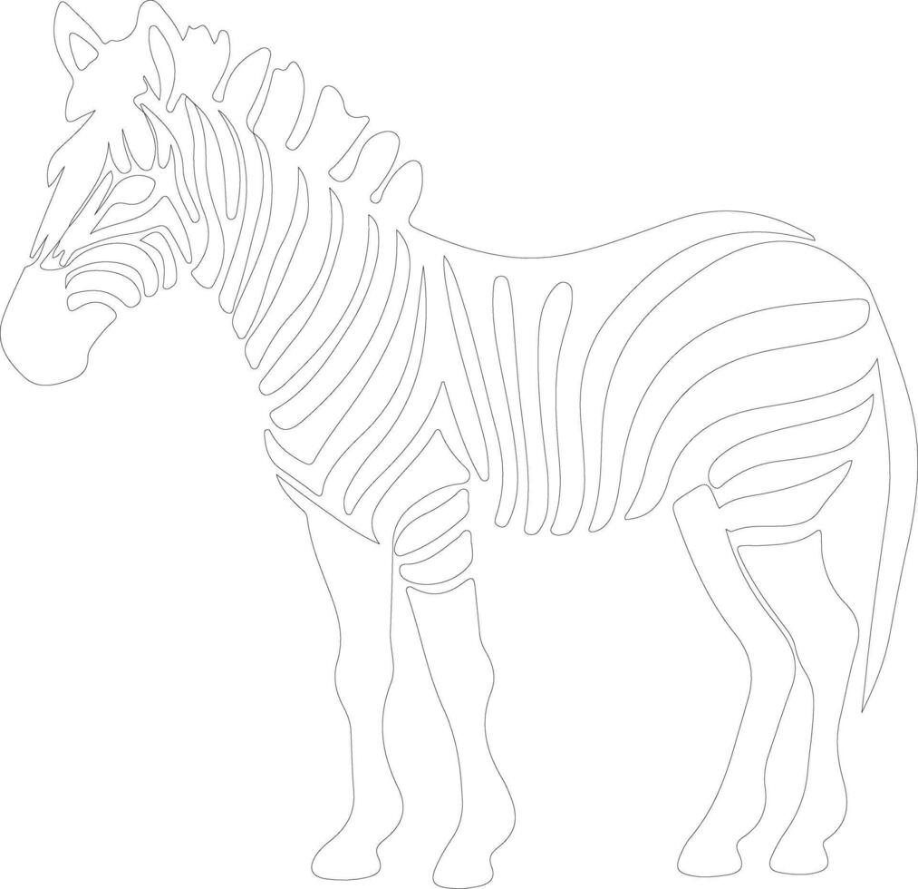 zebra  outline silhouette vector