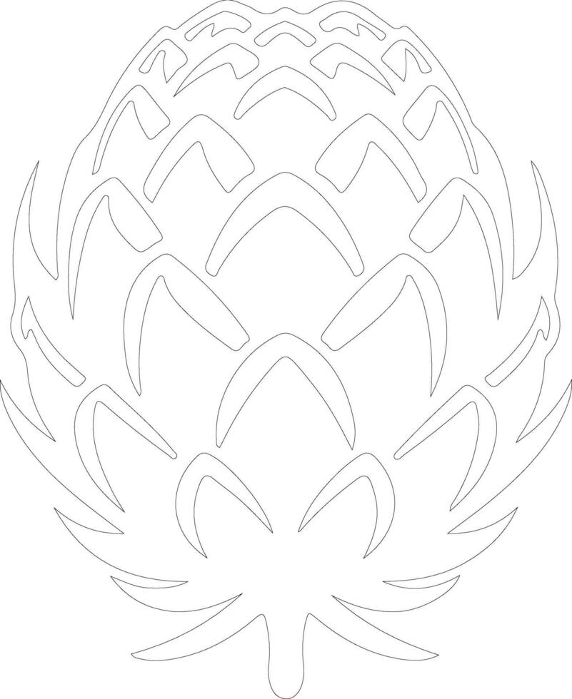 artichoke  outline silhouette vector