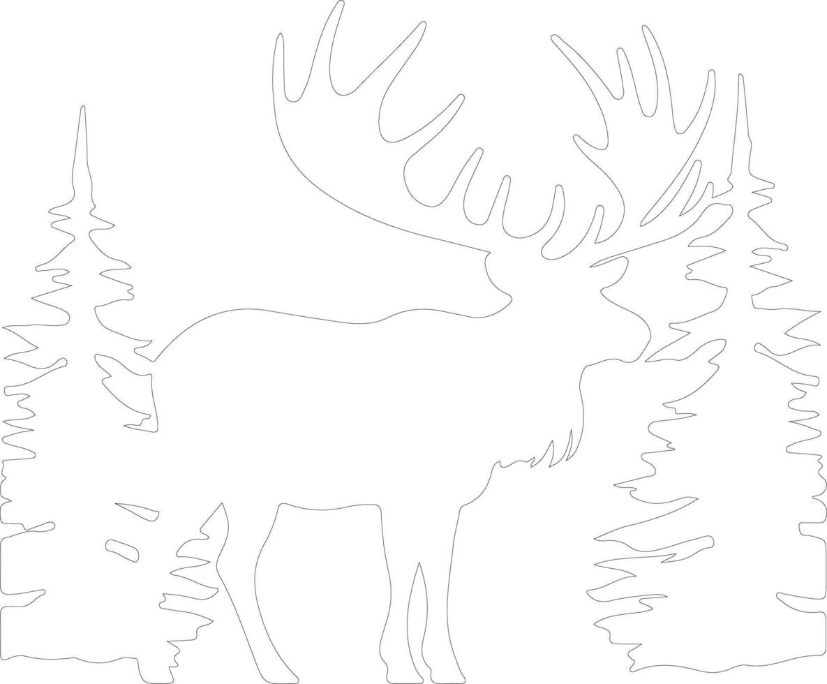 woodland caribou  outline silhouette vector