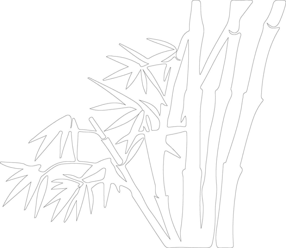 bamboo shoots  outline silhouette vector