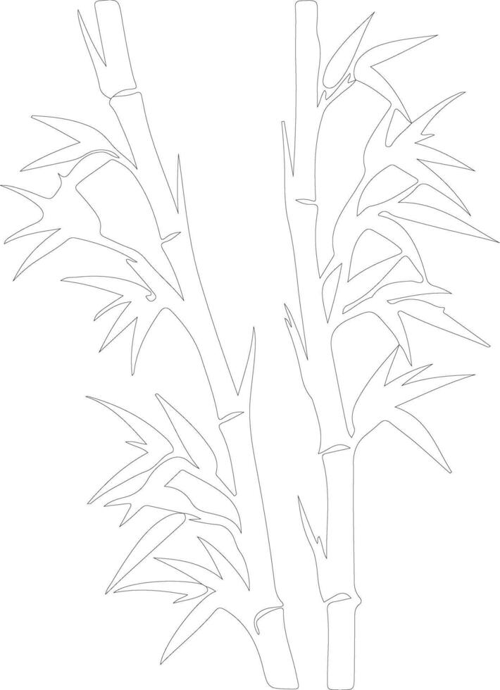 bamboo shoots  outline silhouette vector
