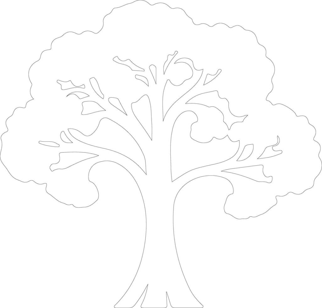 broccoli  outline silhouette vector