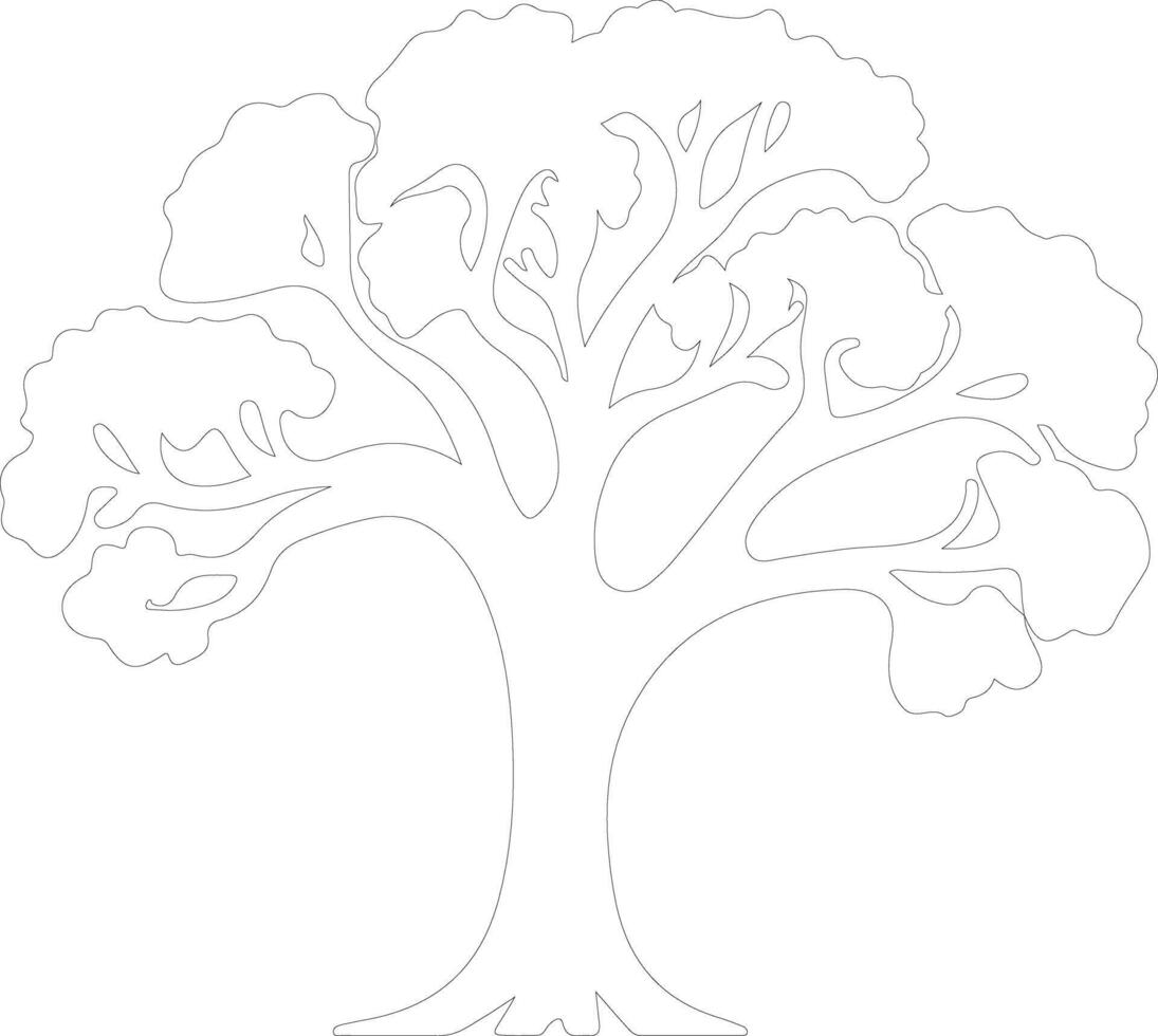 broccoli  outline silhouette vector