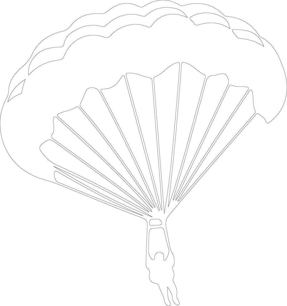 parasailing contorno silueta vector