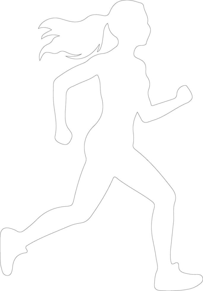 running  outline silhouette vector