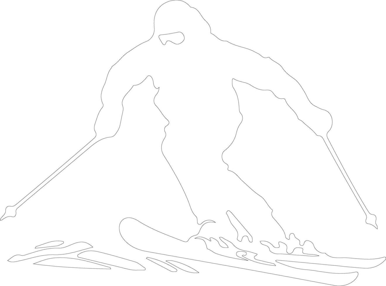 ski  outline silhouette vector