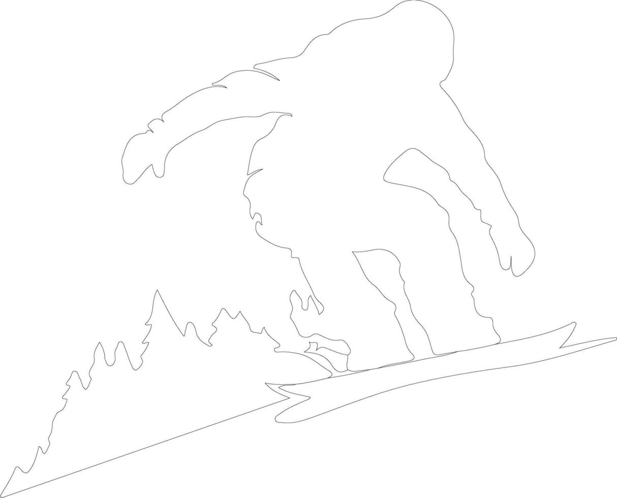 snowboard  outline silhouette vector