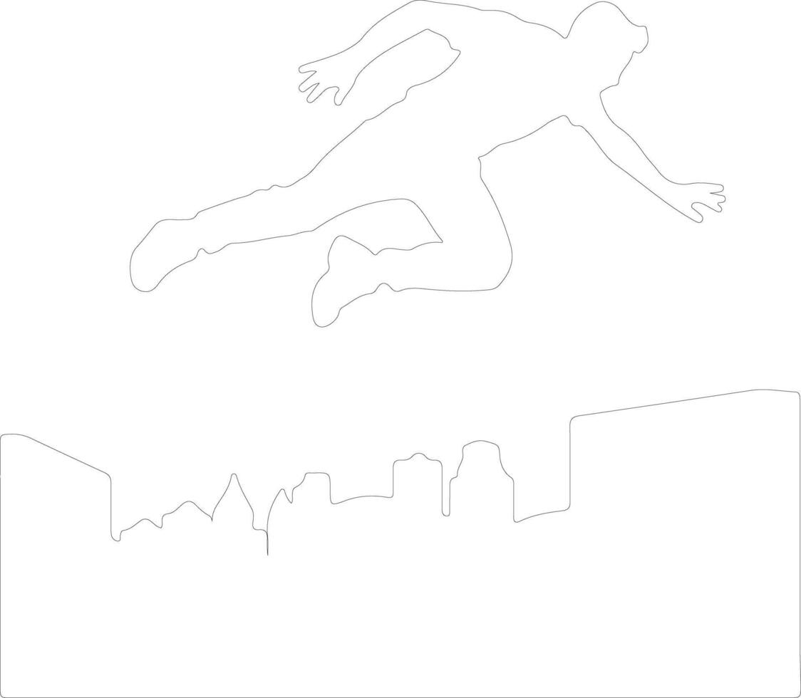 parkour contorno silueta vector