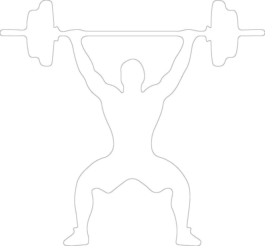 weightlifter  outline silhouette vector