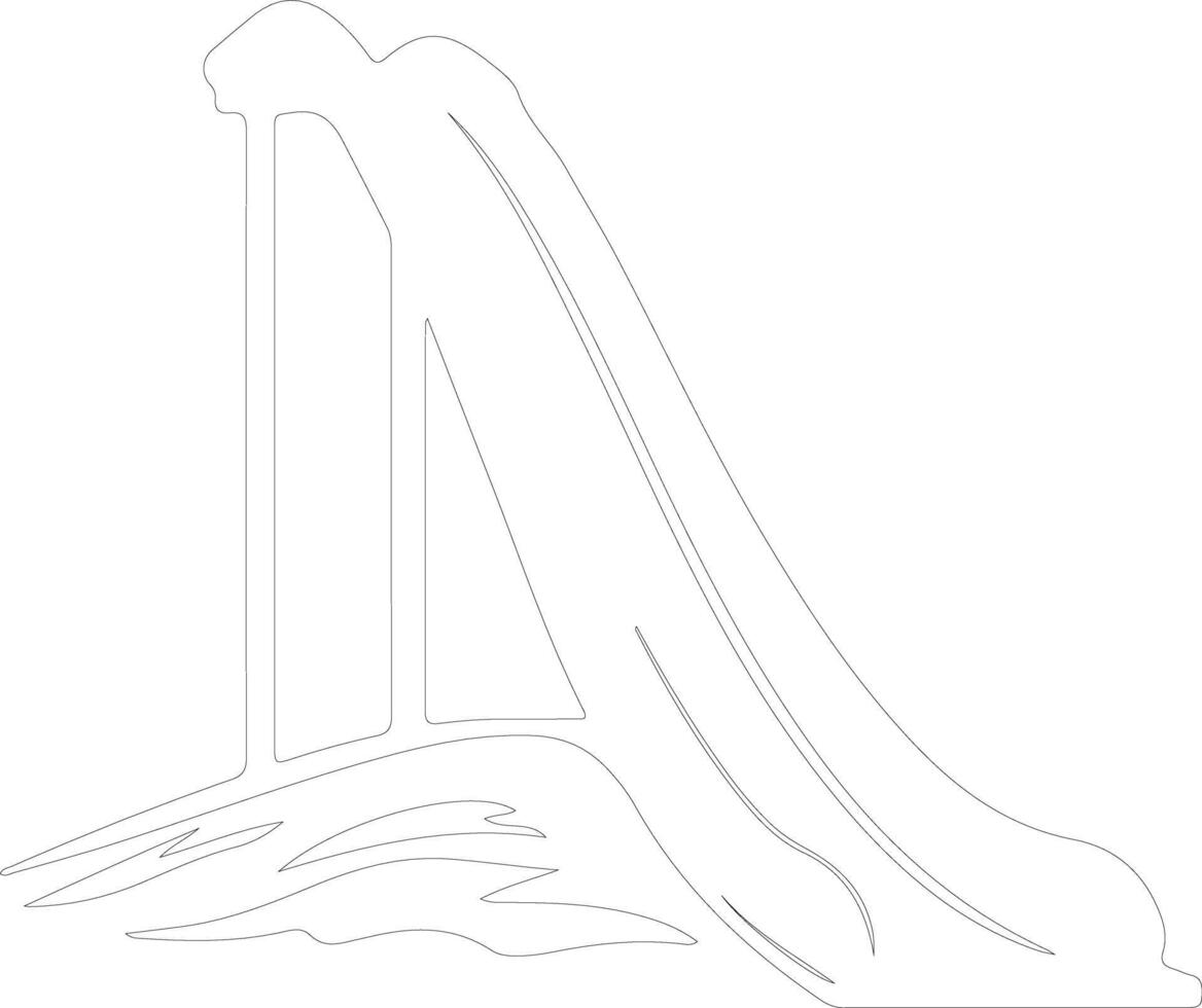 toboggan outline silhouette vector
