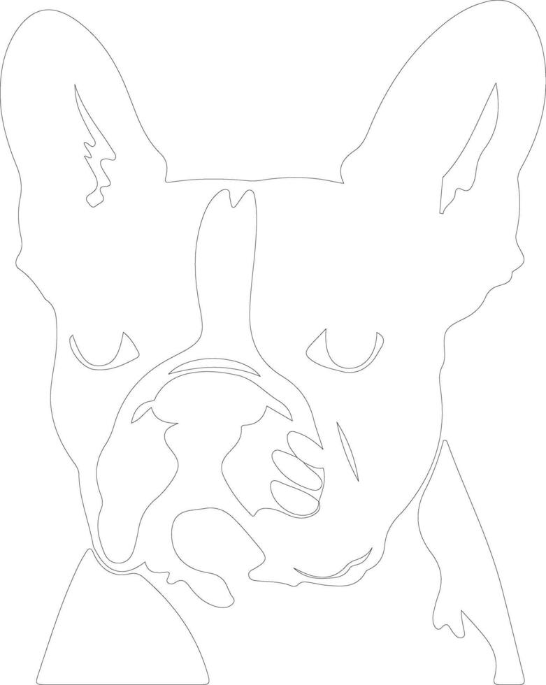 bostón terrier contorno silueta vector