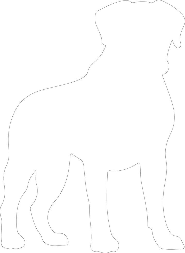 Bullmastiff  outline silhouette vector