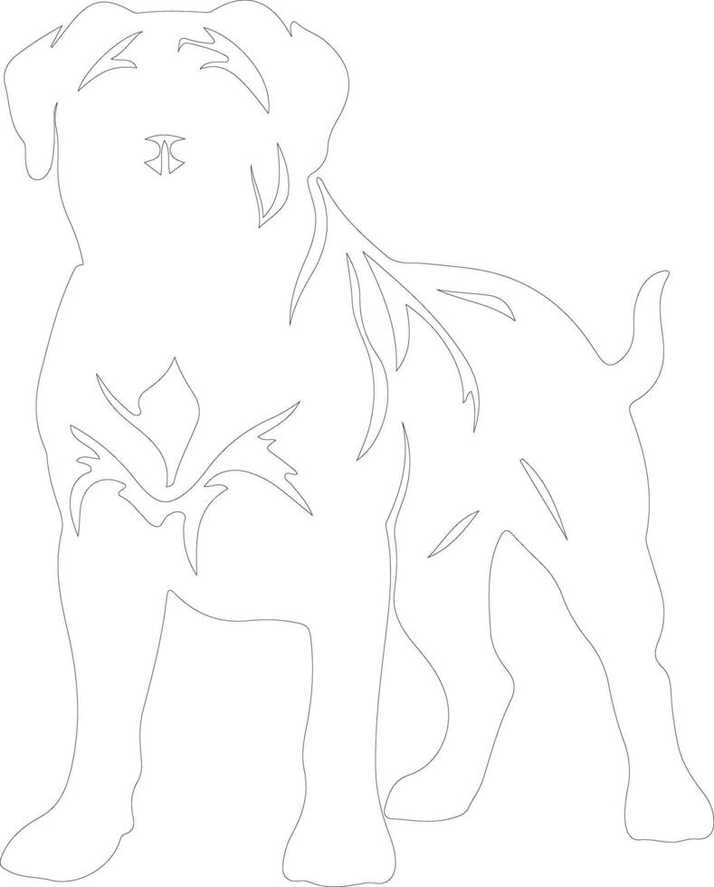 Bullmastiff  outline silhouette vector