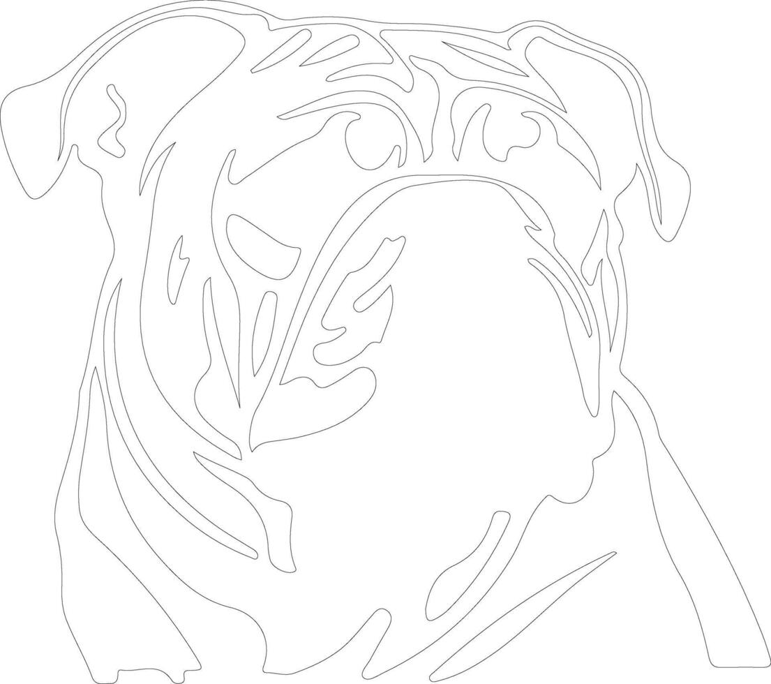 Bulldog  outline silhouette vector