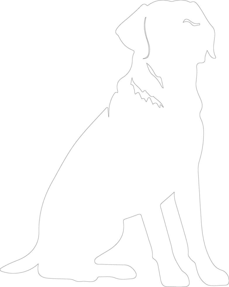 Chesapeake Bay Retriever  outline silhouette vector