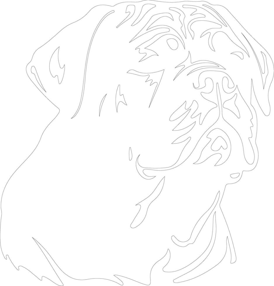 Dogue de Bordeaux  outline silhouette vector