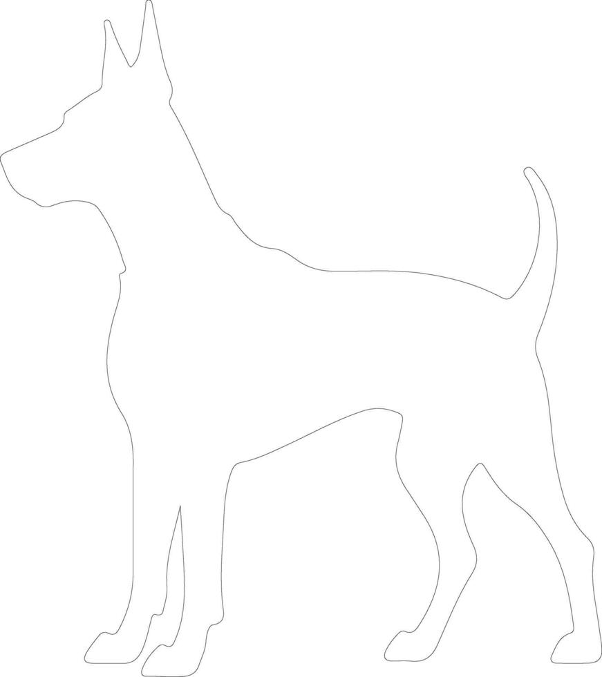 Doberman Pinscher outline silhouette vector