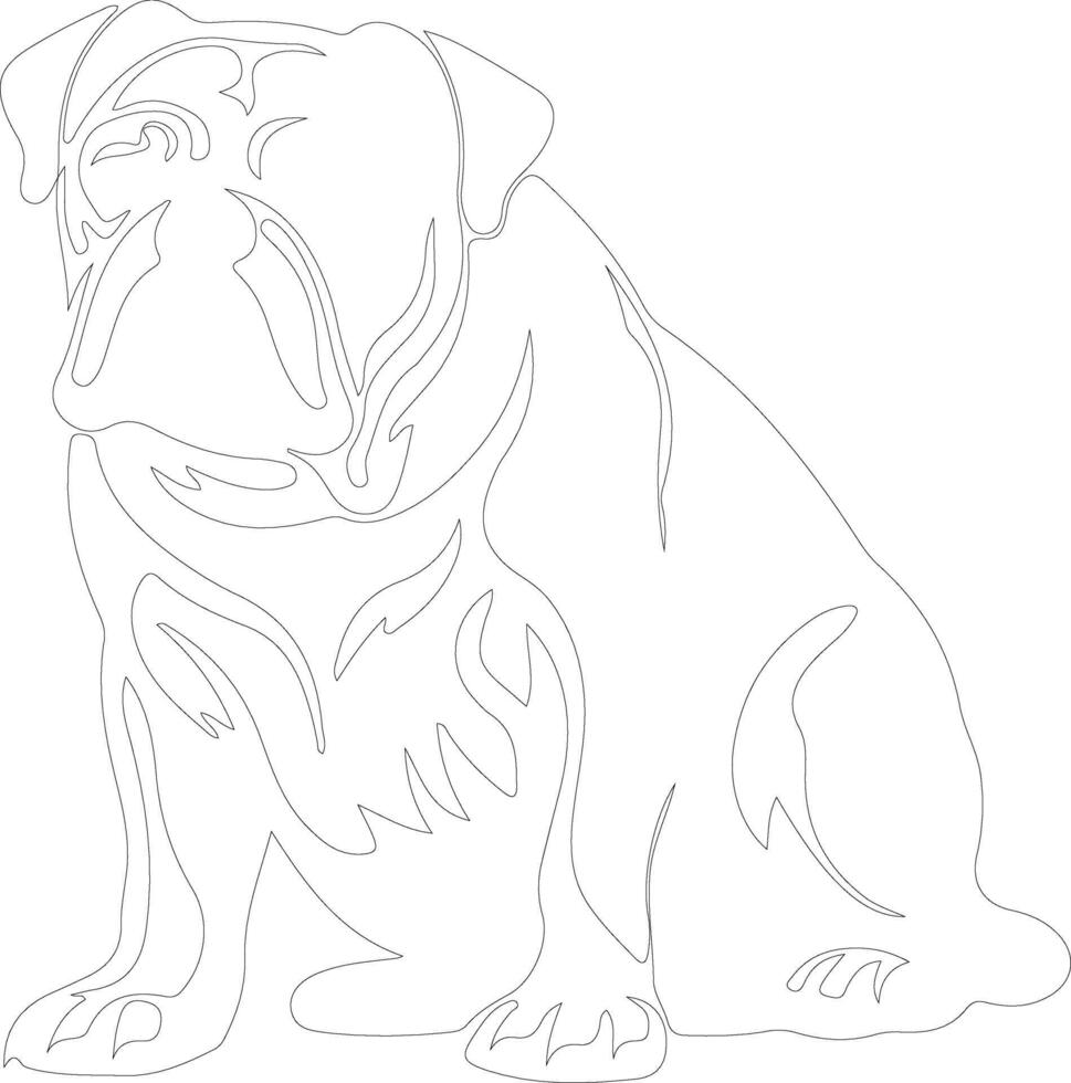 English Bulldog  outline silhouette vector