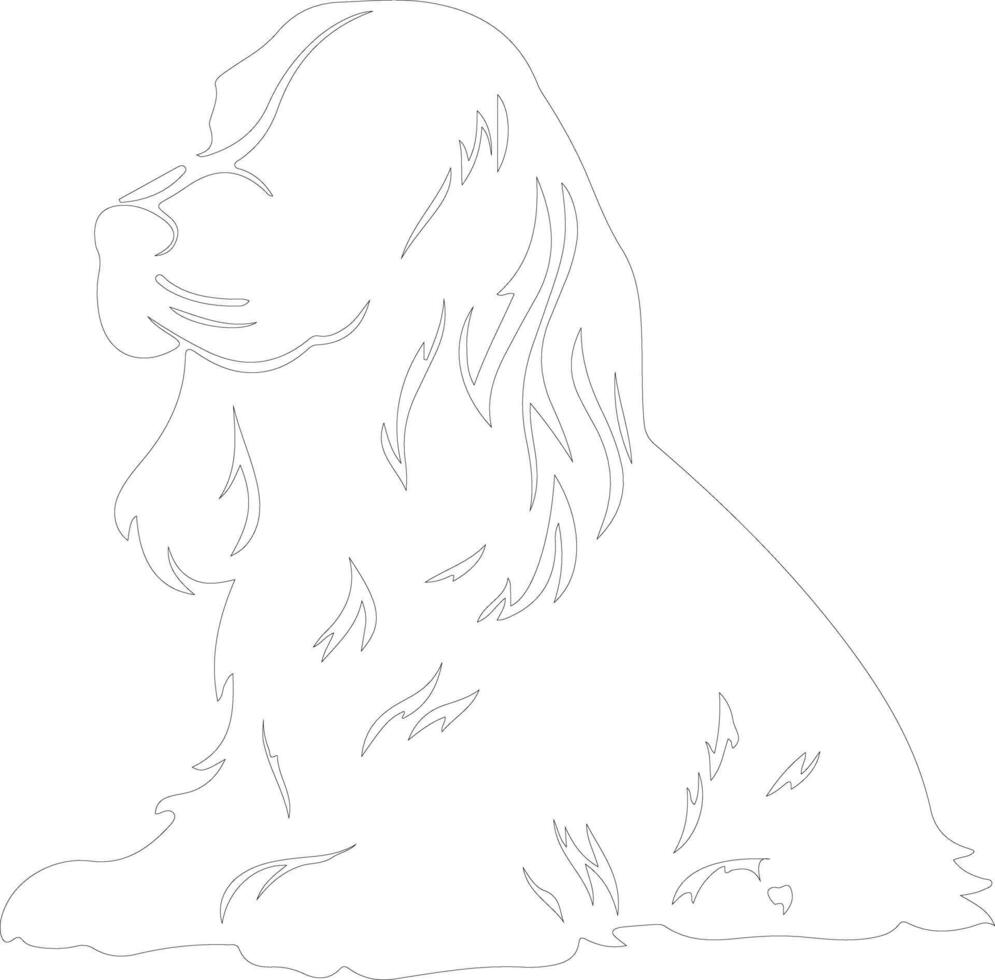 Cocker Spaniel  outline silhouette vector