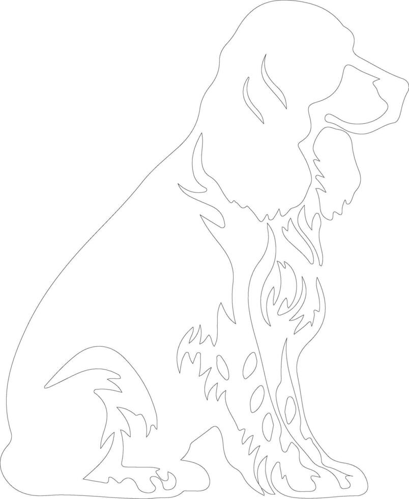English Springer Spaniel  outline silhouette vector