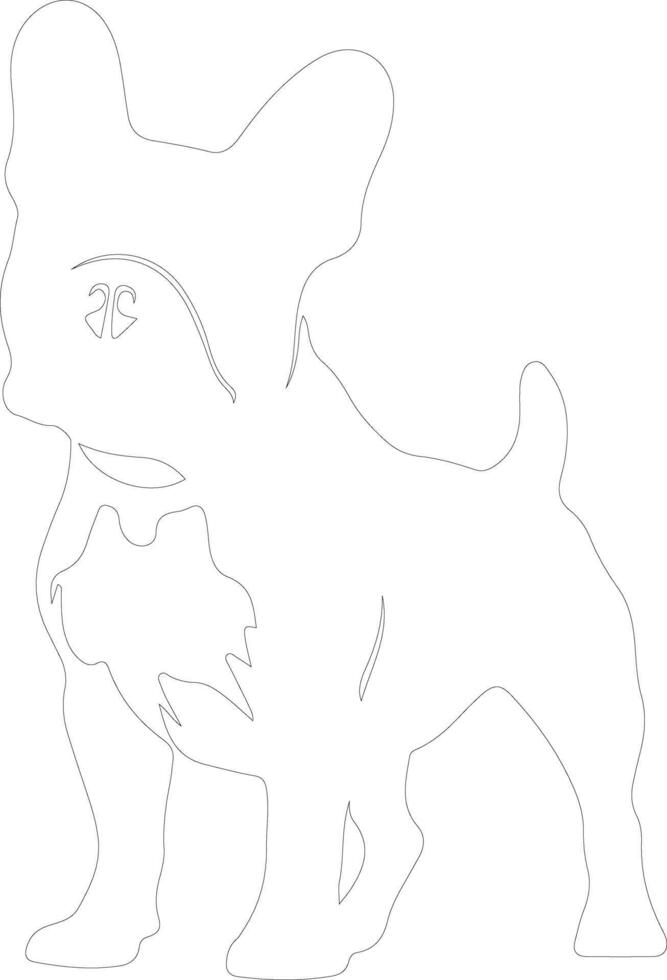 French Bulldog  outline silhouette vector