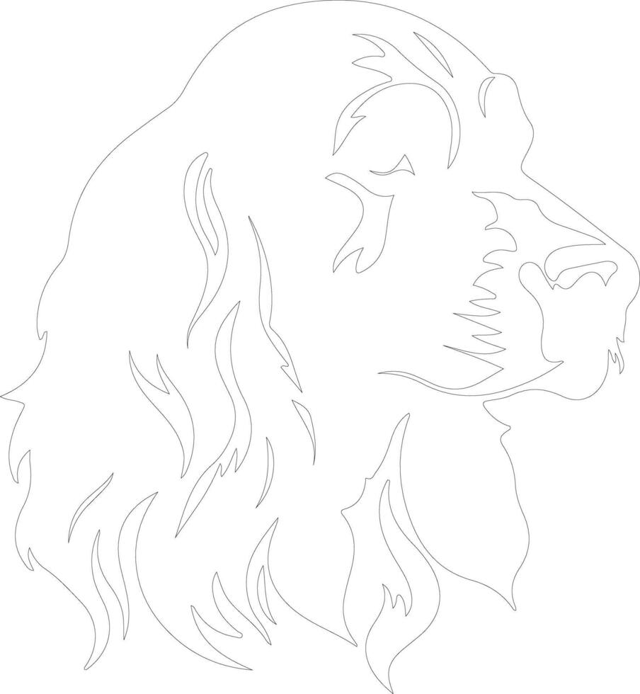 English Cocker Spaniel  outline silhouette vector