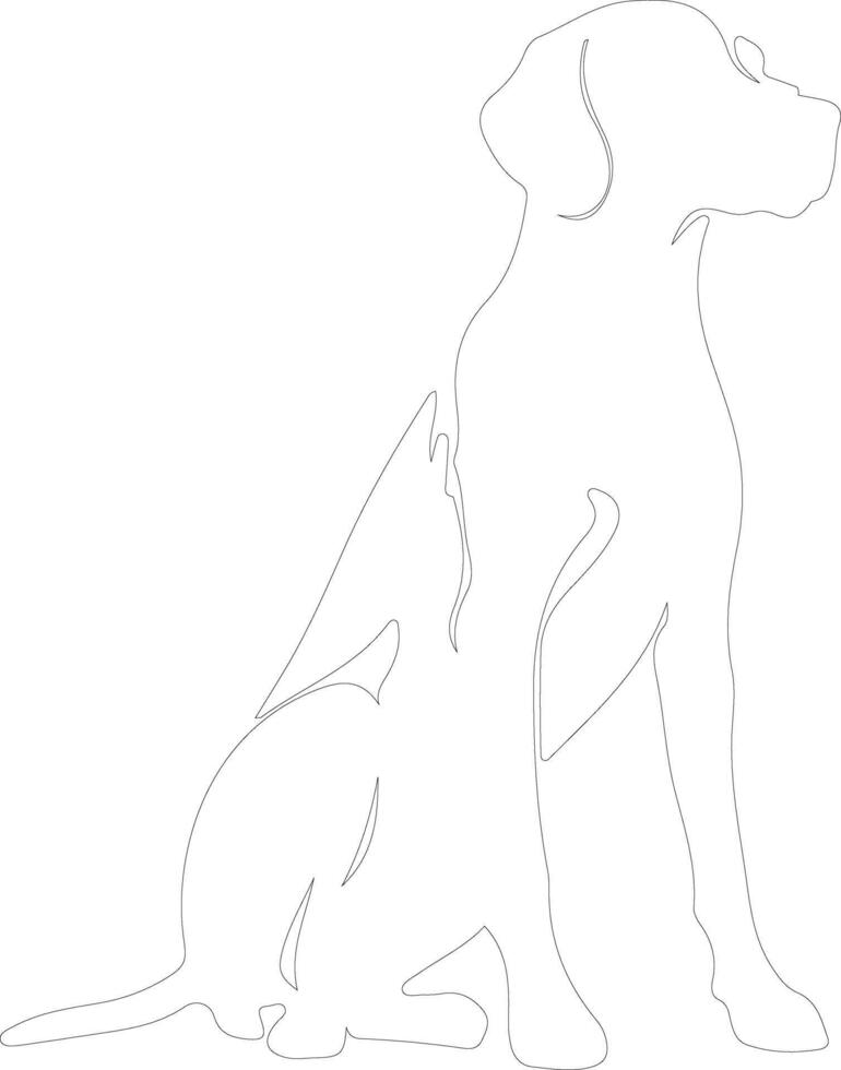 German Shorthaired Pointer  outline silhouette vector