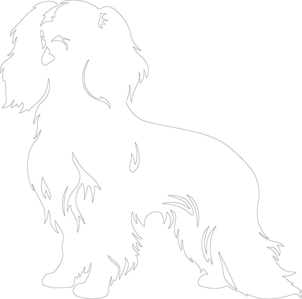 English Toy Spaniel  outline silhouette vector