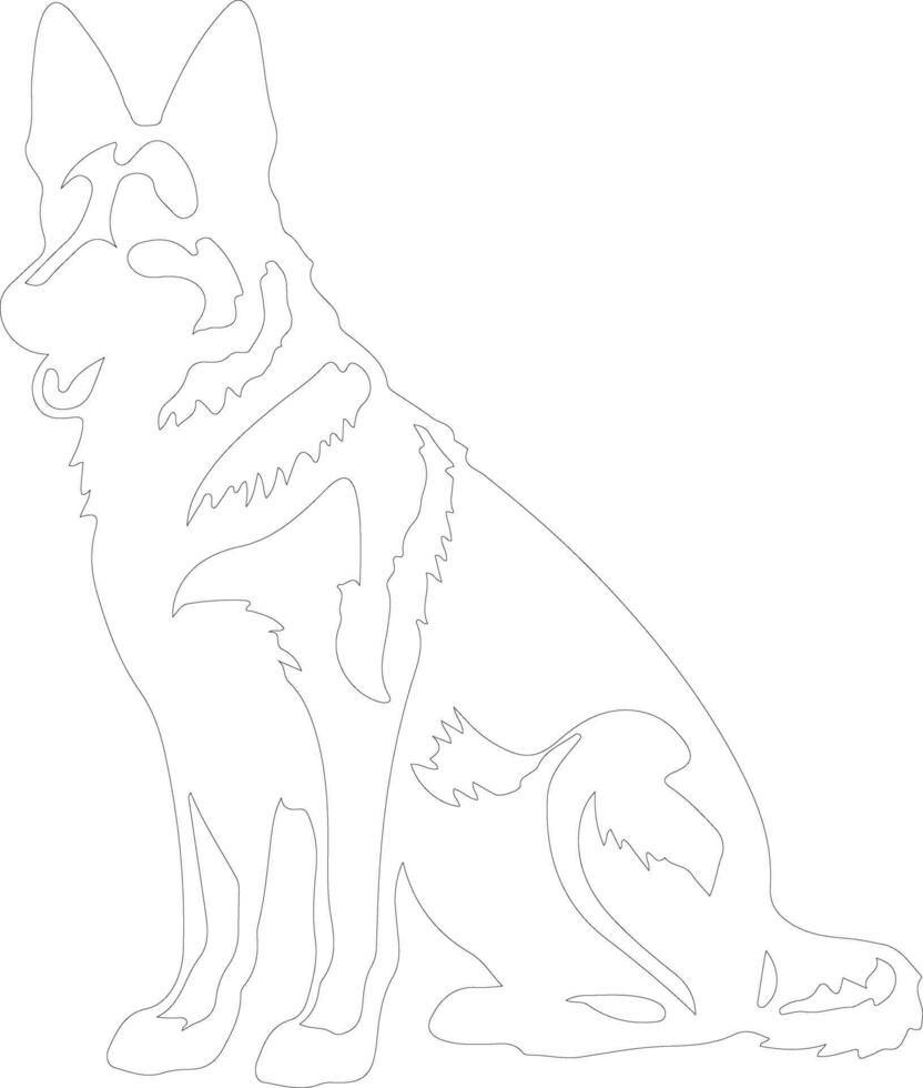 German Shepherd  outline silhouette vector