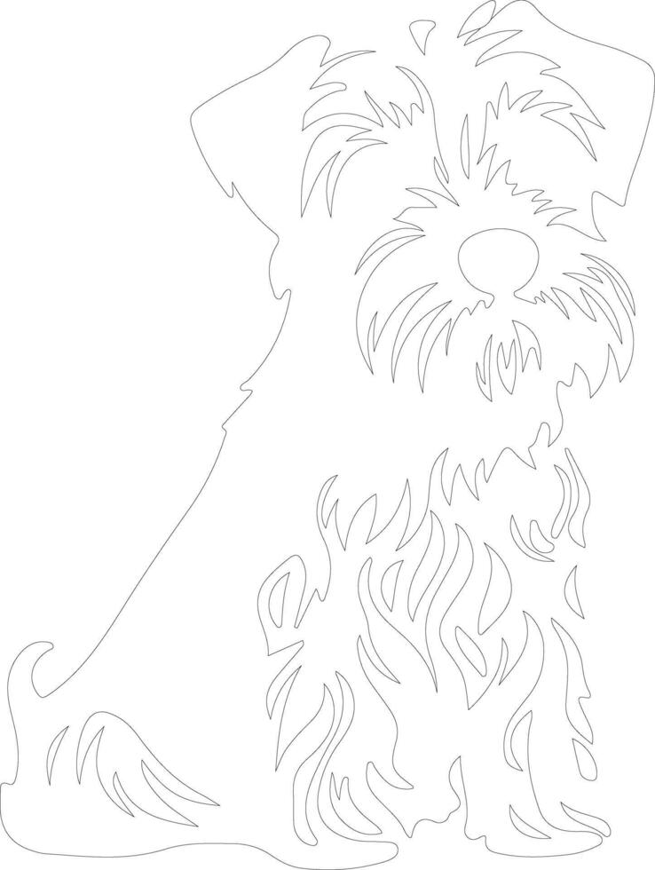 Dandie Dinmont Terrier  outline silhouette vector