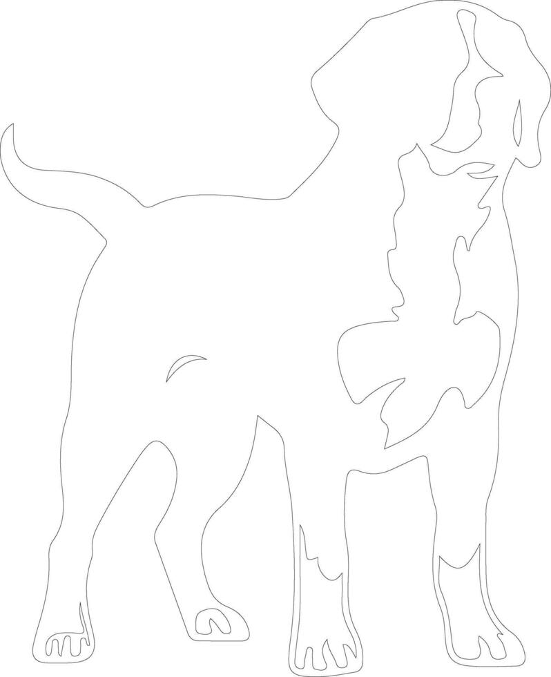 Greater Swiss Mountain Dog  outline silhouette vector