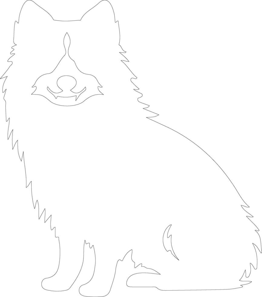 Japanese Spitz  outline silhouette vector