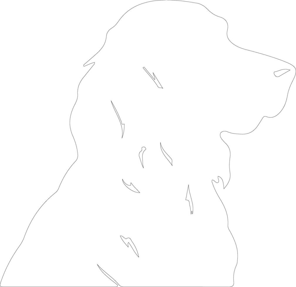 Field Spaniel  outline silhouette vector