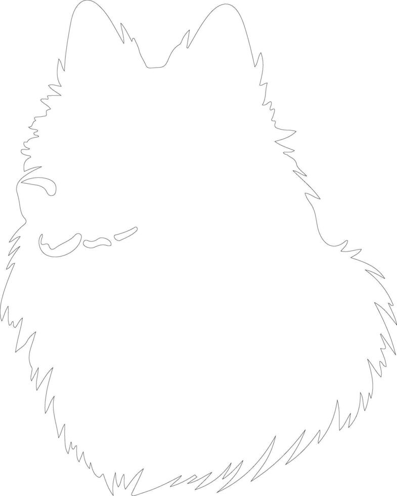 Keeshond  outline silhouette vector