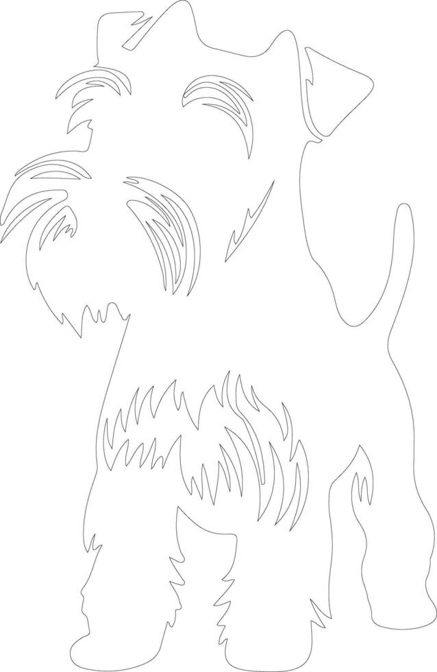 Miniature Schnauzer  outline silhouette vector