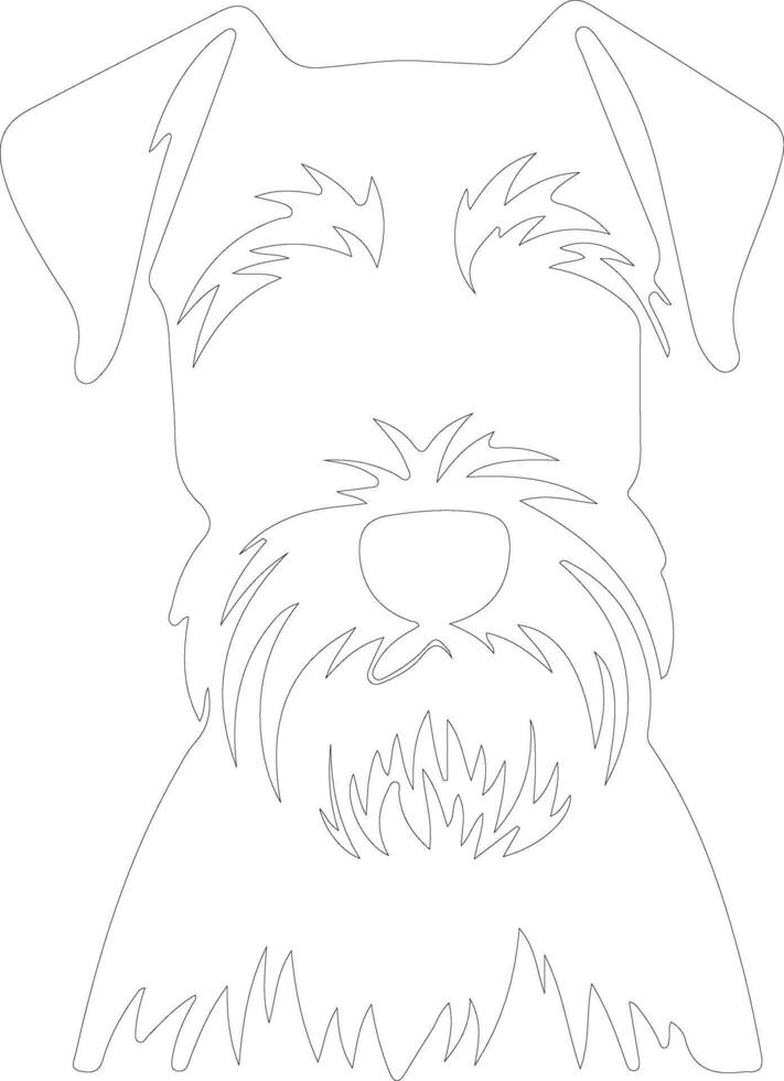 Miniature Schnauzer  outline silhouette vector