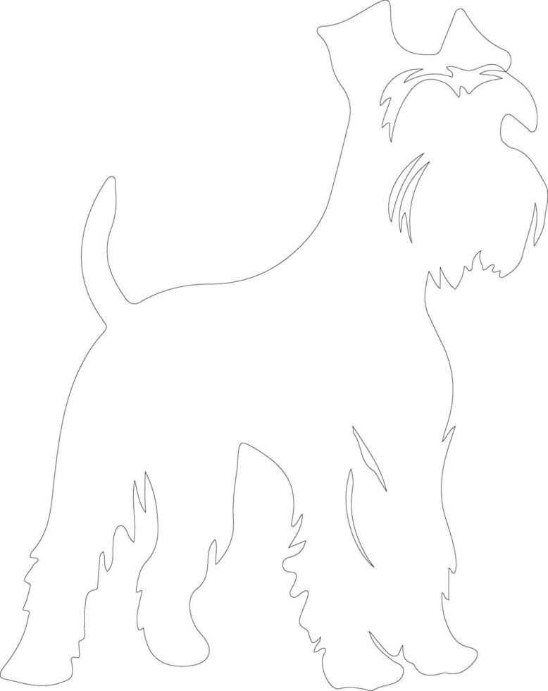 Miniature Schnauzer  outline silhouette vector