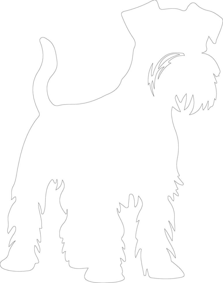 Miniature Schnauzer  outline silhouette vector