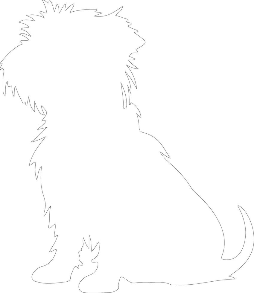 Norfolk Terrier  outline silhouette vector